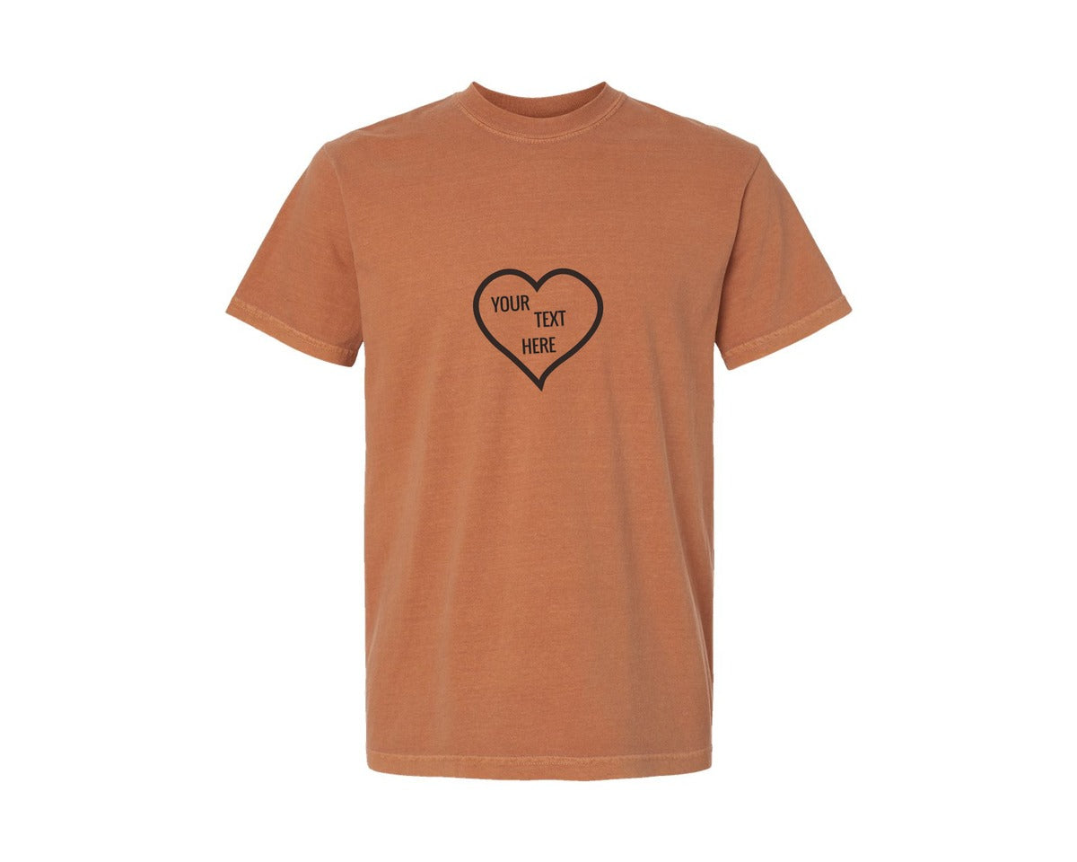 brand:Comfort Colors|color:Yam|This Dad Wears His Heart On His Sleeve S Graphic T-Shirt