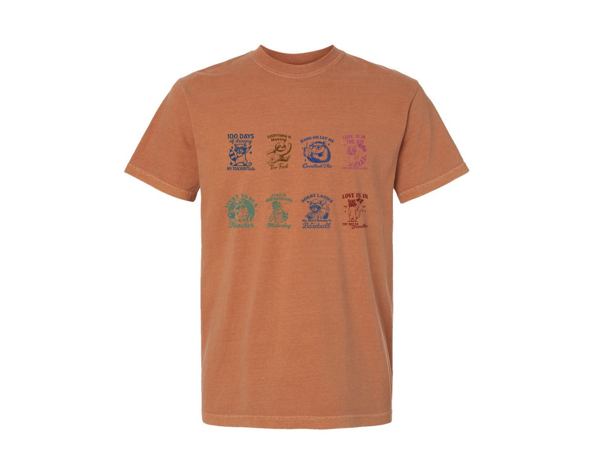 brand:Comfort Colors|color:Yam|Vintage Funny Raccoon T Shirt Graphic T-Shirt