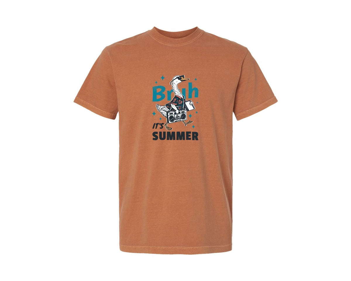 brand:Comfort Colors|color:Yam|Retro Summer Goose With Vintage Radio Graphic T-Shirt