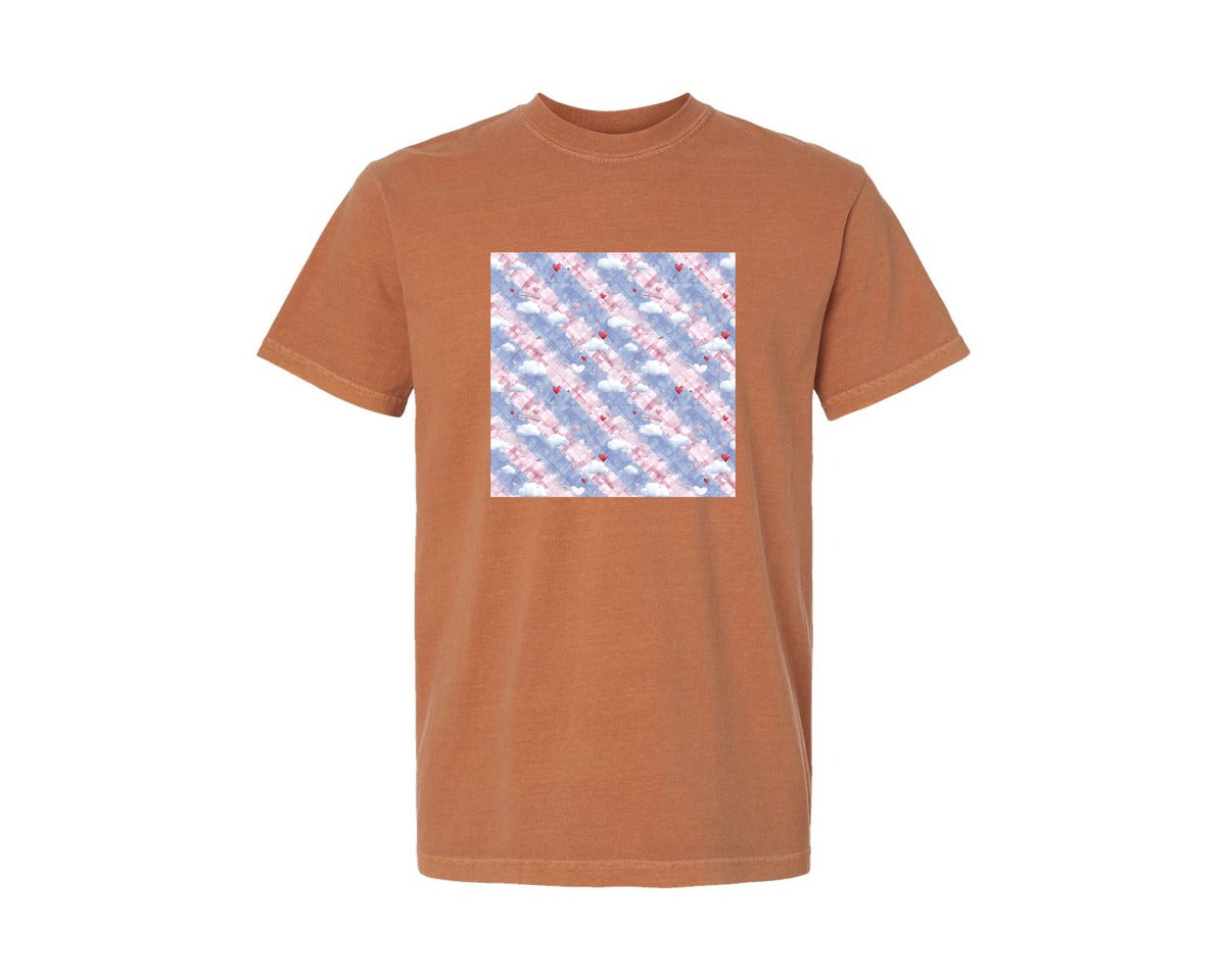 brand:Comfort Colors|color:Yam|Valentines Day Pattern Paper 6 Graphic T-Shirt