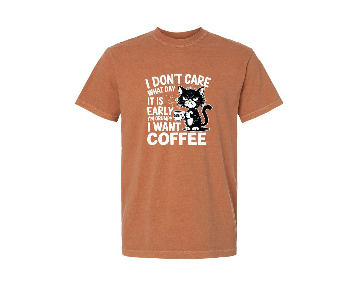 brand:Comfort Colors|color:Yam|Grumpy Cat Funny Sarcastic Cat Graphic T-Shirt