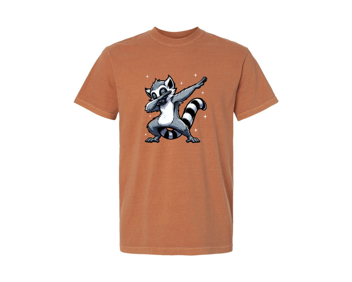 brand:Comfort Colors|color:Yam|Dabbing Lemur Cool Animal Graphic T-Shirt