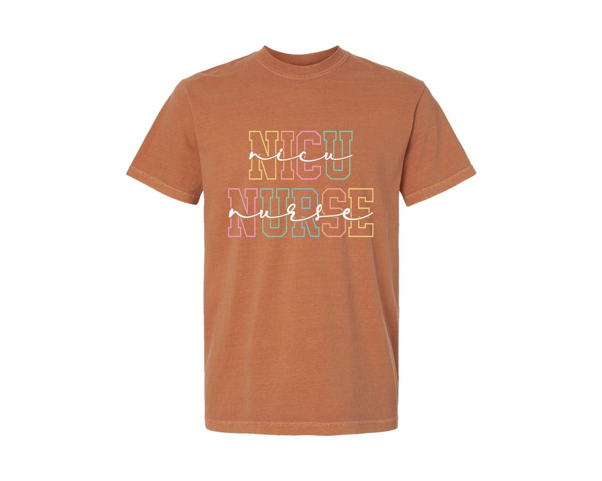 brand:Comfort Colors|color:Yam|Comfort Colors Nicu Shirt Nicu Nurse Graphic T-Shirt