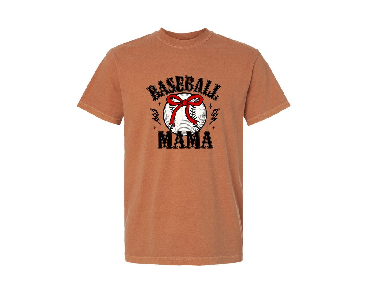 brand:Comfort Colors|color:Yam|Retro Baseball Mama Baseball 4 Graphic T-Shirt