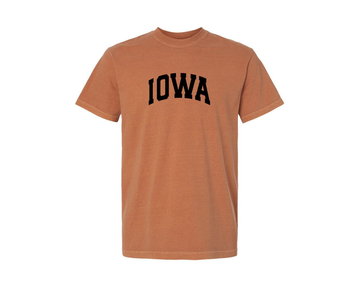 brand:Comfort Colors|color:Yam|Iowa Usa City State Shirt Graphic T-Shirt
