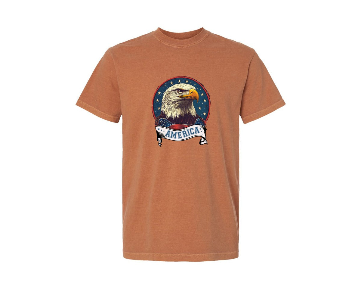 brand:Comfort Colors|color:Yam|4Th Of July Patriotic America Graphic T-Shirt