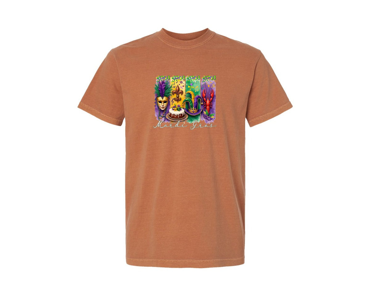 brand:Comfort Colors|color:Yam|Mardi Gras Coquette 2 Graphic T-Shirt