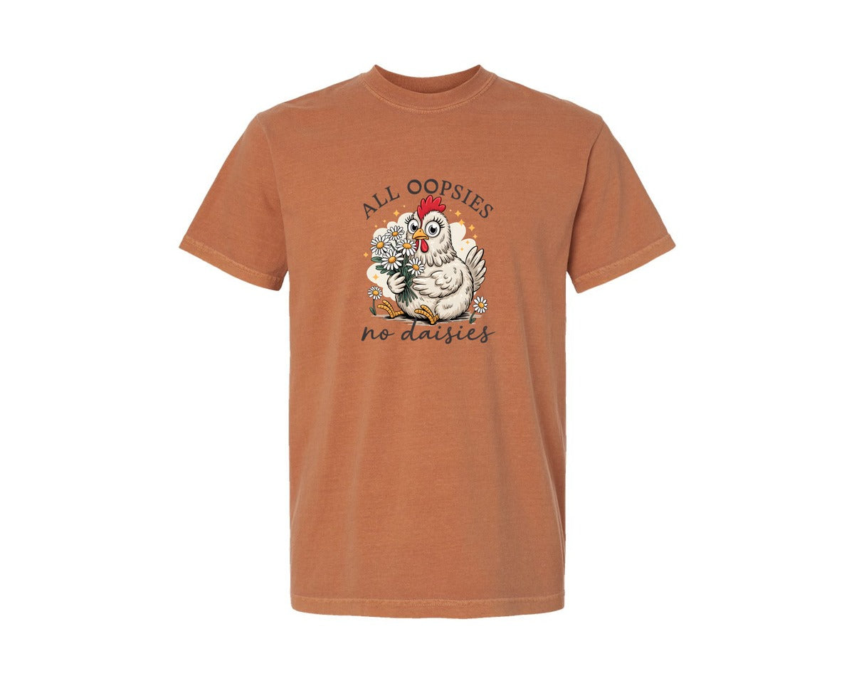 brand:Comfort Colors|color:Yam|Funny Chicken Daisy Farm Quote Graphic T-Shirt