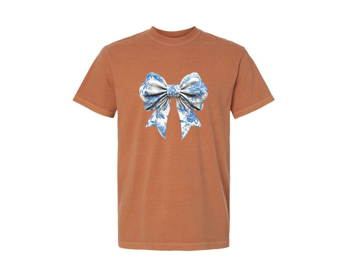 brand:Comfort Colors|color:Yam|Bow Bow T Shirt Design Graphic T-Shirt