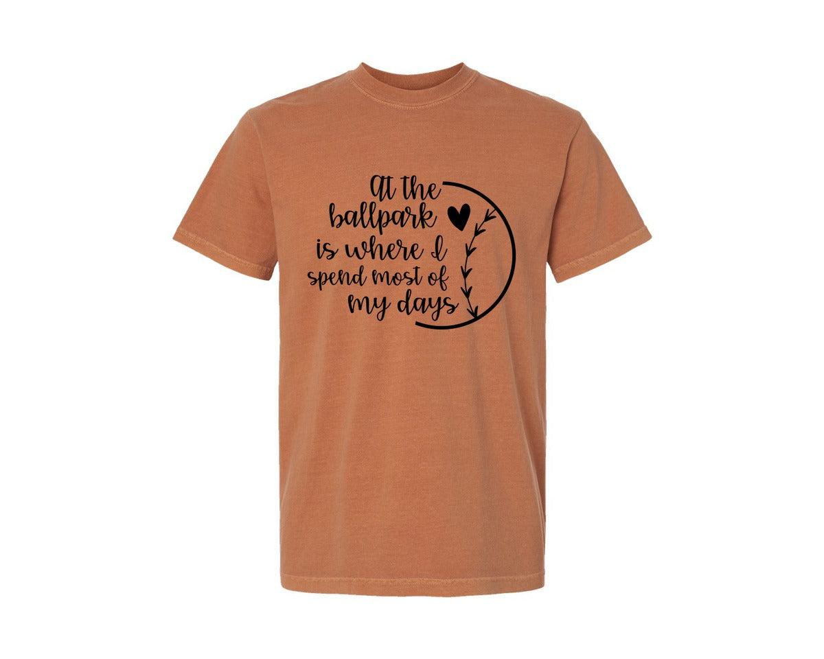 brand:Comfort Colors|color:Yam|Baseball Mom Softball Mom 2 Graphic T-Shirt