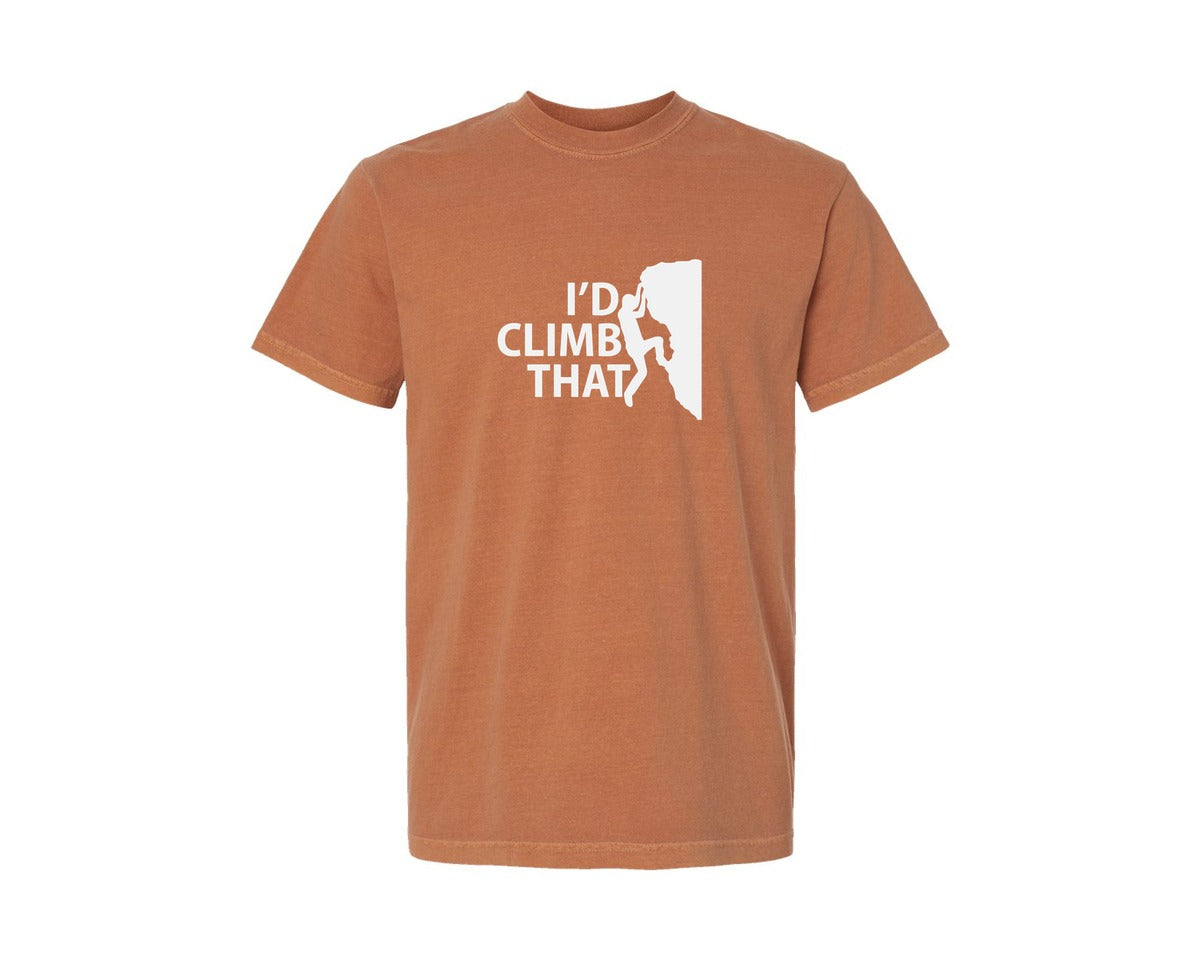 brand:Comfort Colors|color:Yam|Funny Rock Climbing Art For Men Women Al Graphic T-Shirt