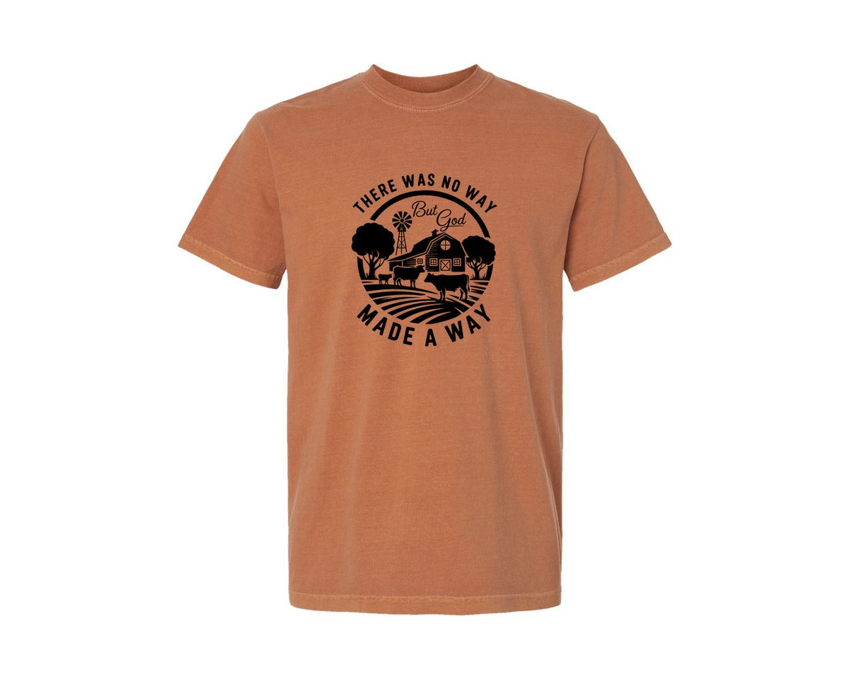 brand:Comfort Colors|color:Yam|But God Western Cow Christian Graphic T-Shirt