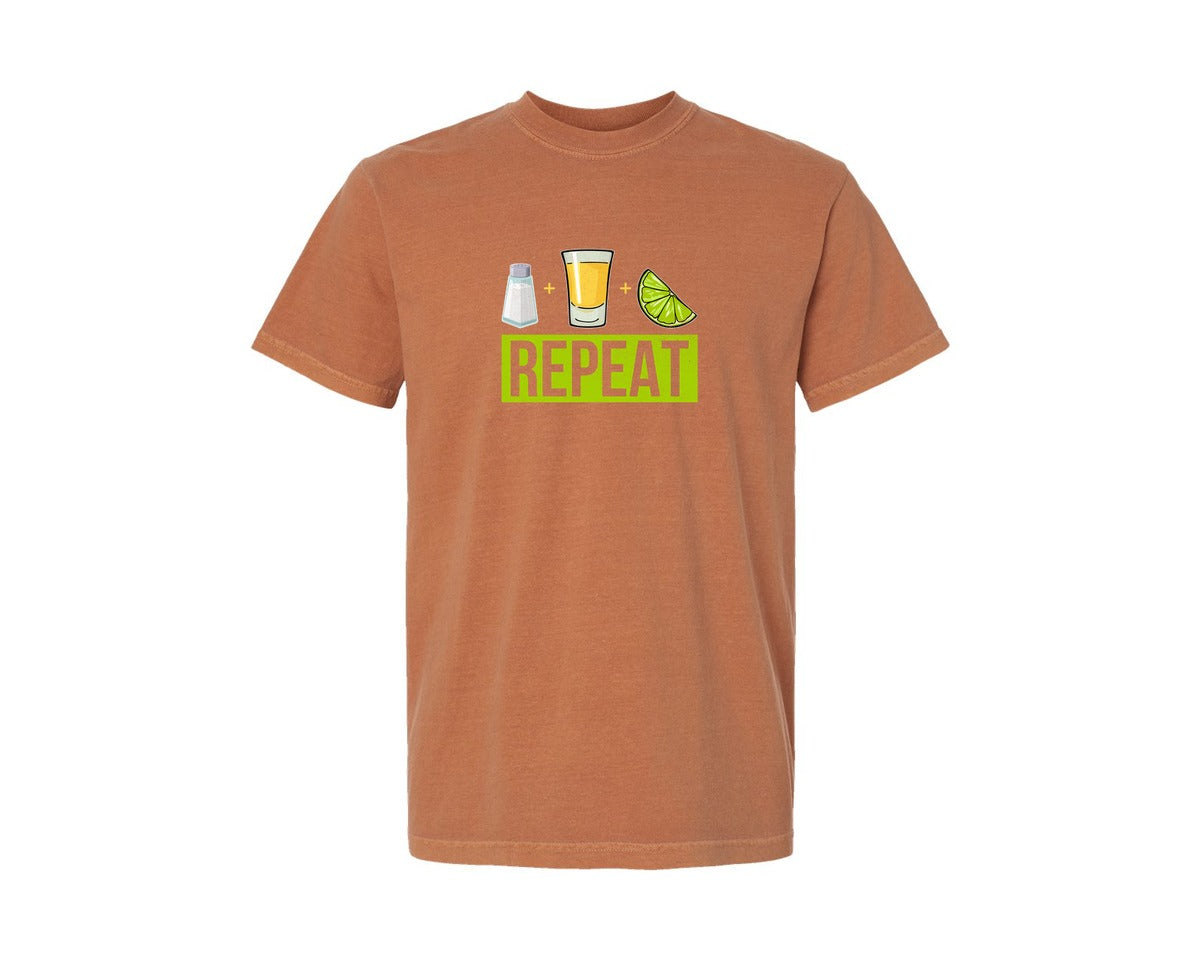 brand:Comfort Colors|color:Yam|Salt Tequila Lime Repeat Graphic T-Shirt