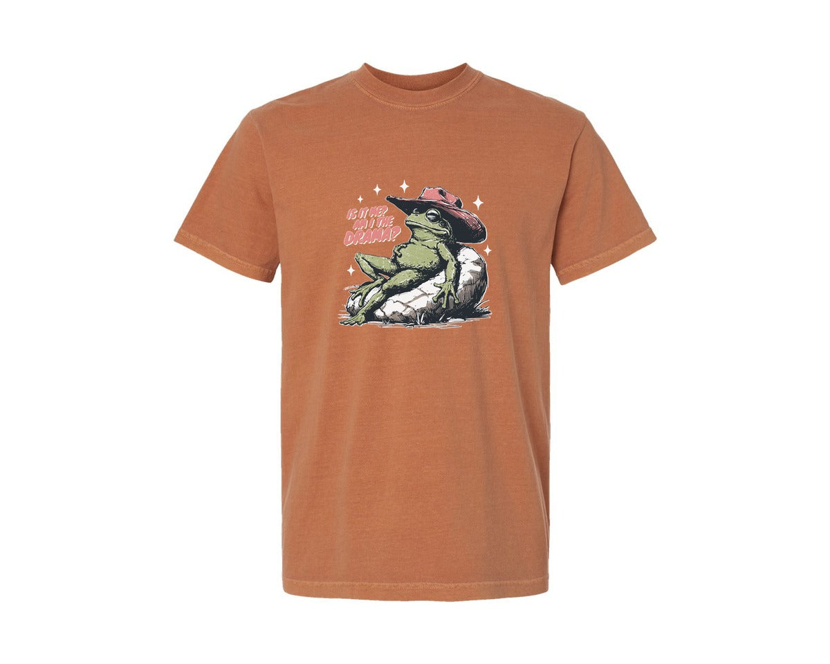brand:Comfort Colors|color:Yam|Am I The Drama Frog Shirt Graphic T-Shirt