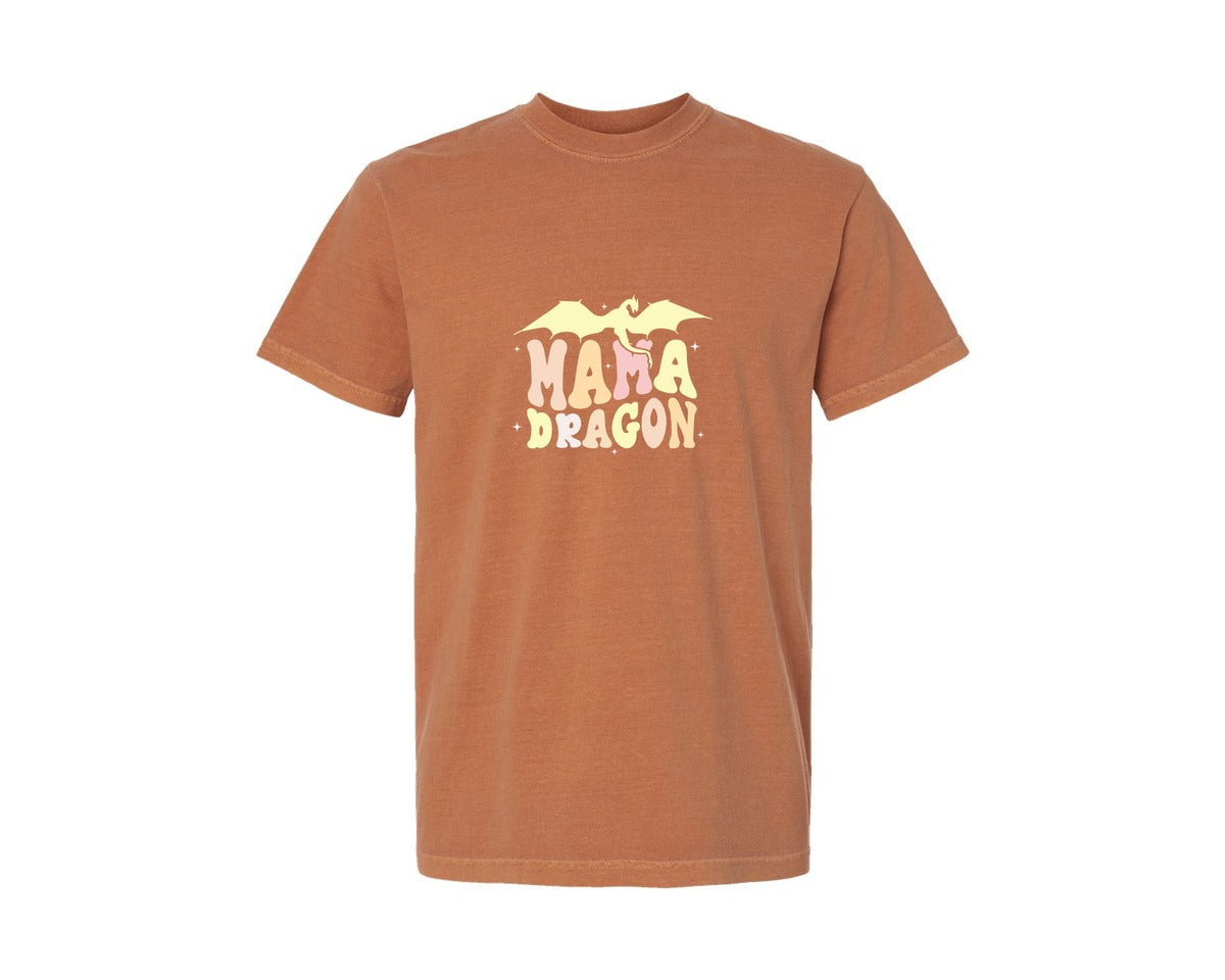 brand:Comfort Colors|color:Yam|Mama Dragons Mothers Day Design Graphic T-Shirt