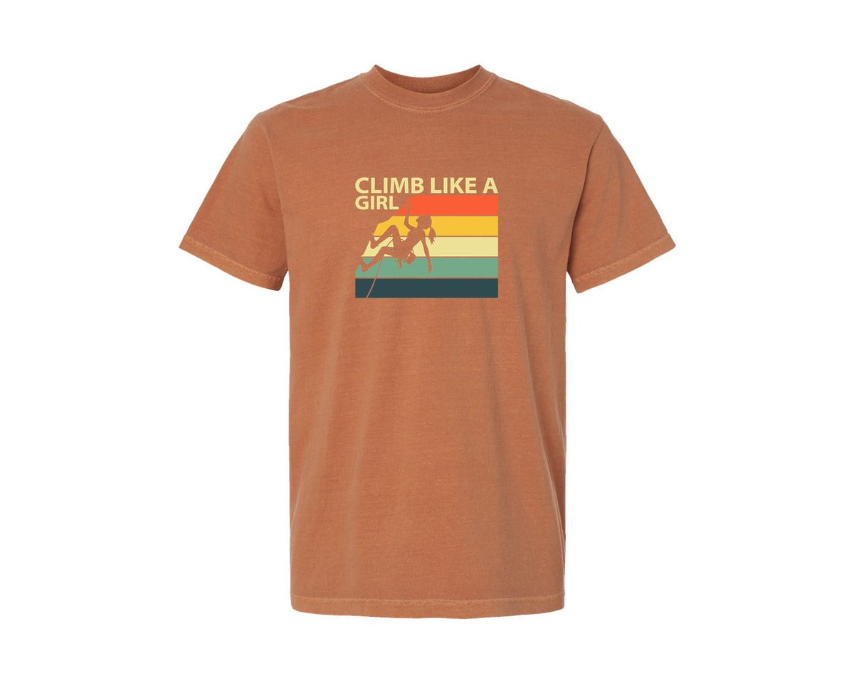 brand:Comfort Colors|color:Yam|Cool Rock Climbing For Women Girls Mount Graphic T-Shirt