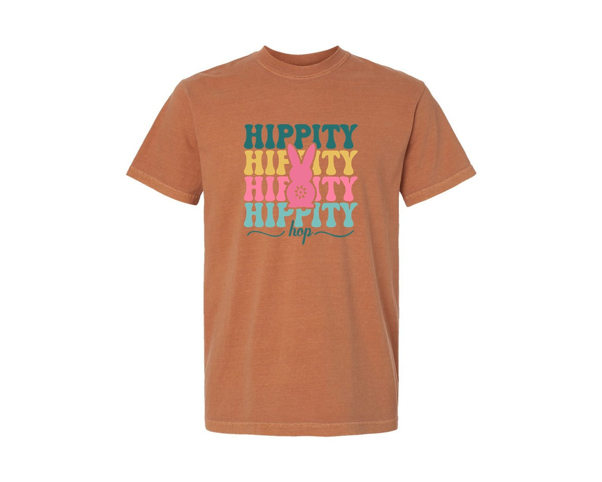 brand:Comfort Colors|color:Yam|Hippity Hop Easter Bunny Graphic T-Shirt