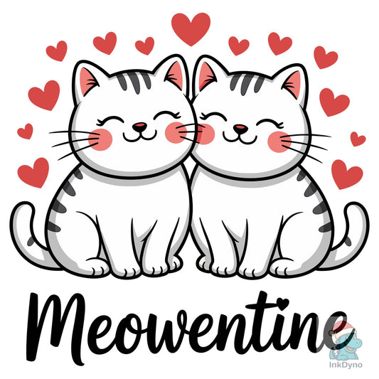 Funny Meowentine Cat Valentines T-shirt - DTF Transfer
