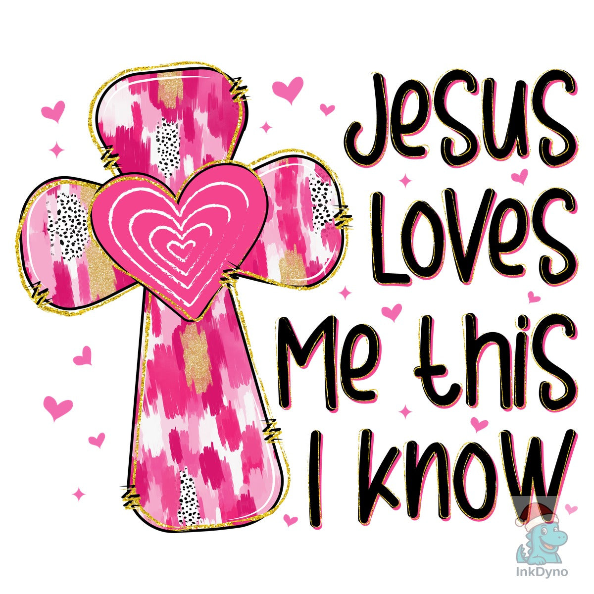 Jesus Loves Me This I Know Pink Cross PN