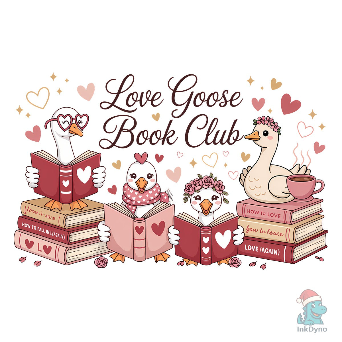 Valentine Goose Book Lover T-shirt