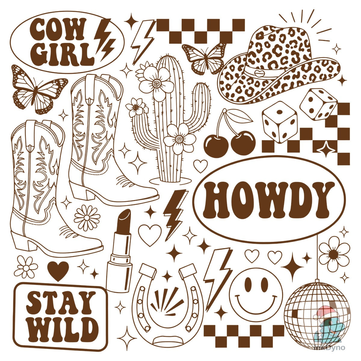 Retro Cowgirl Collage Western