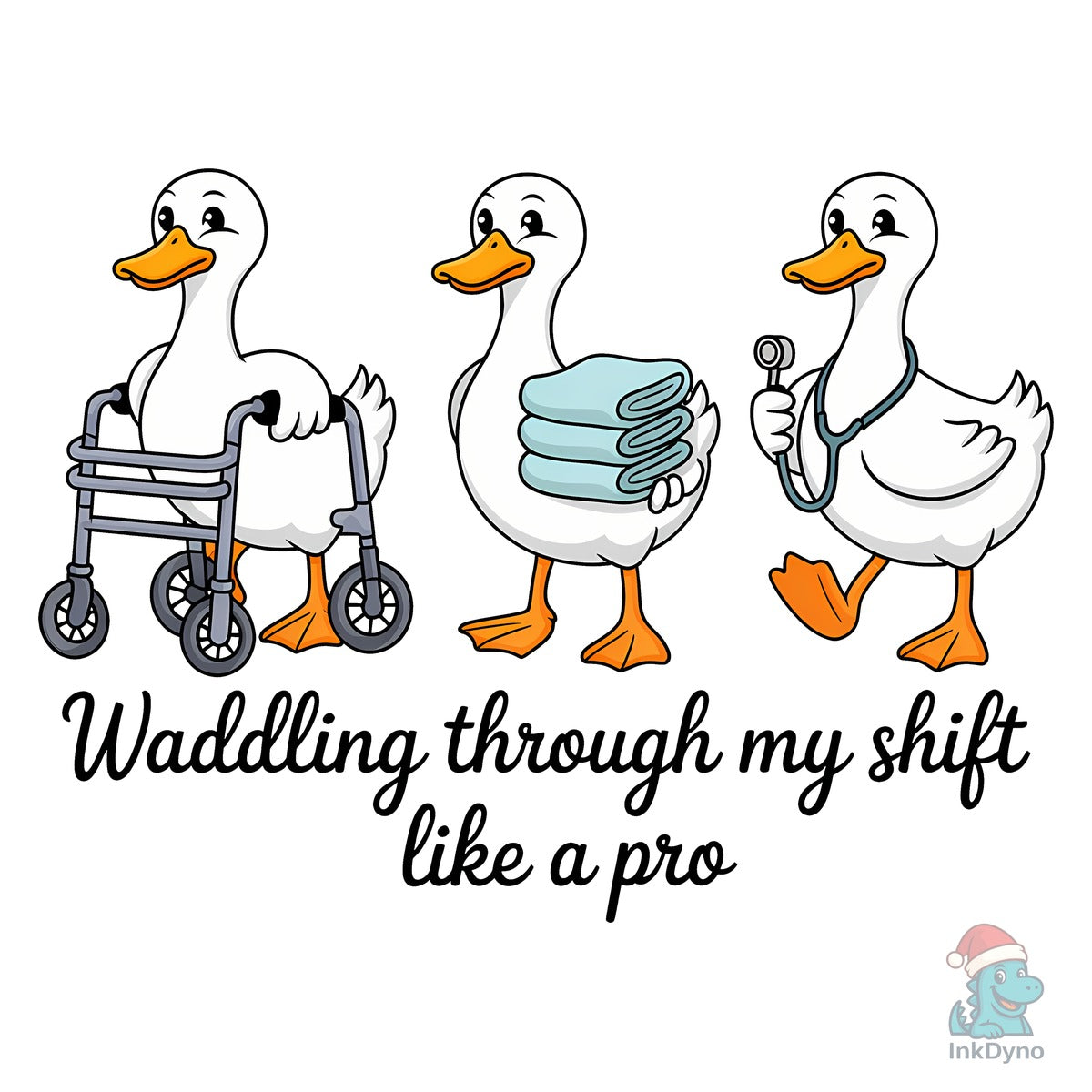 Funny Duck Nurse T-shirt Design