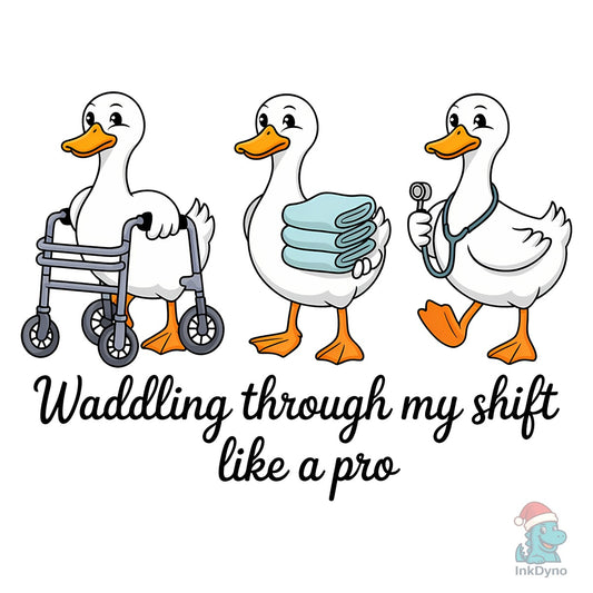 Funny Duck Nurse T-shirt Design - DTF Transfer