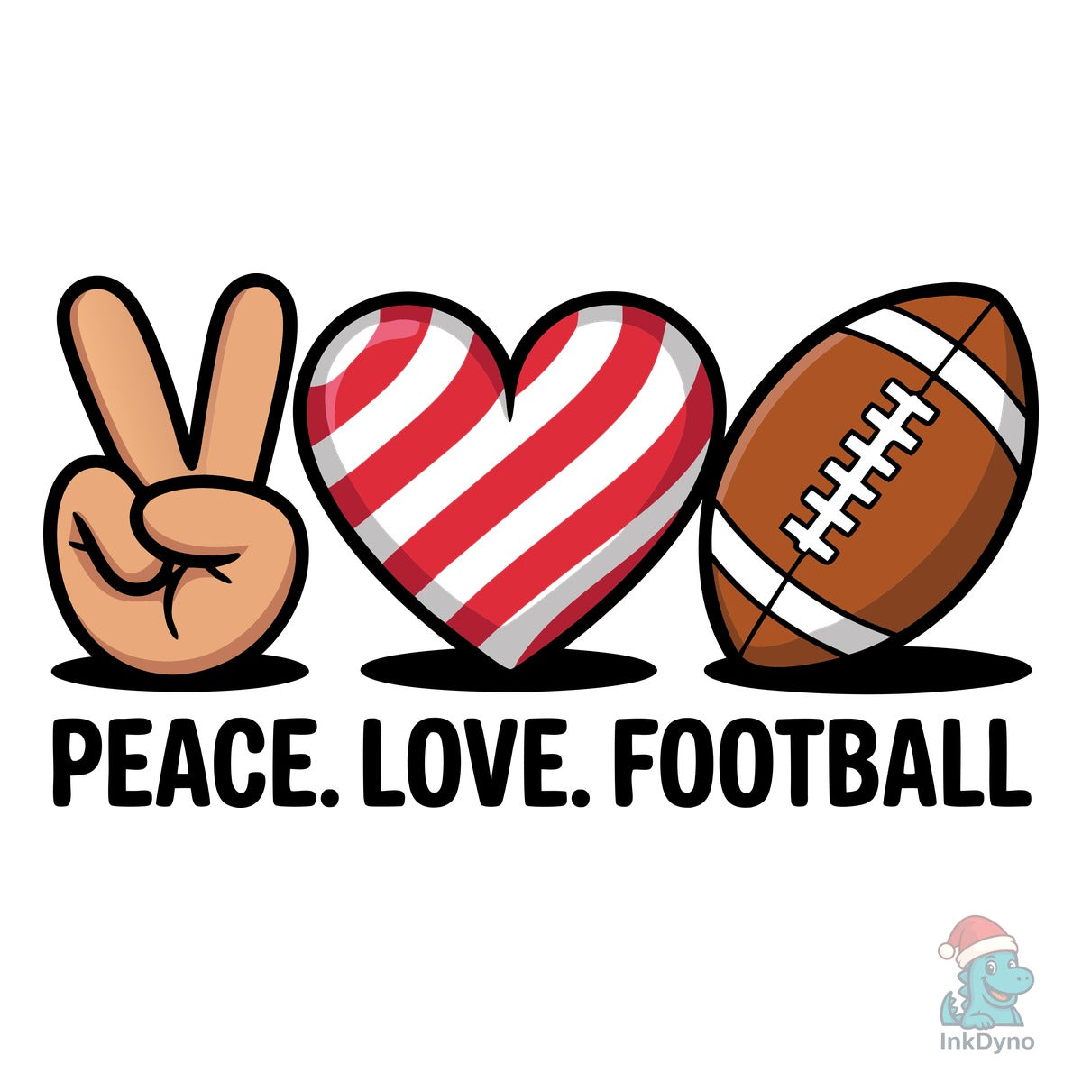 Peace Love Football Graphic