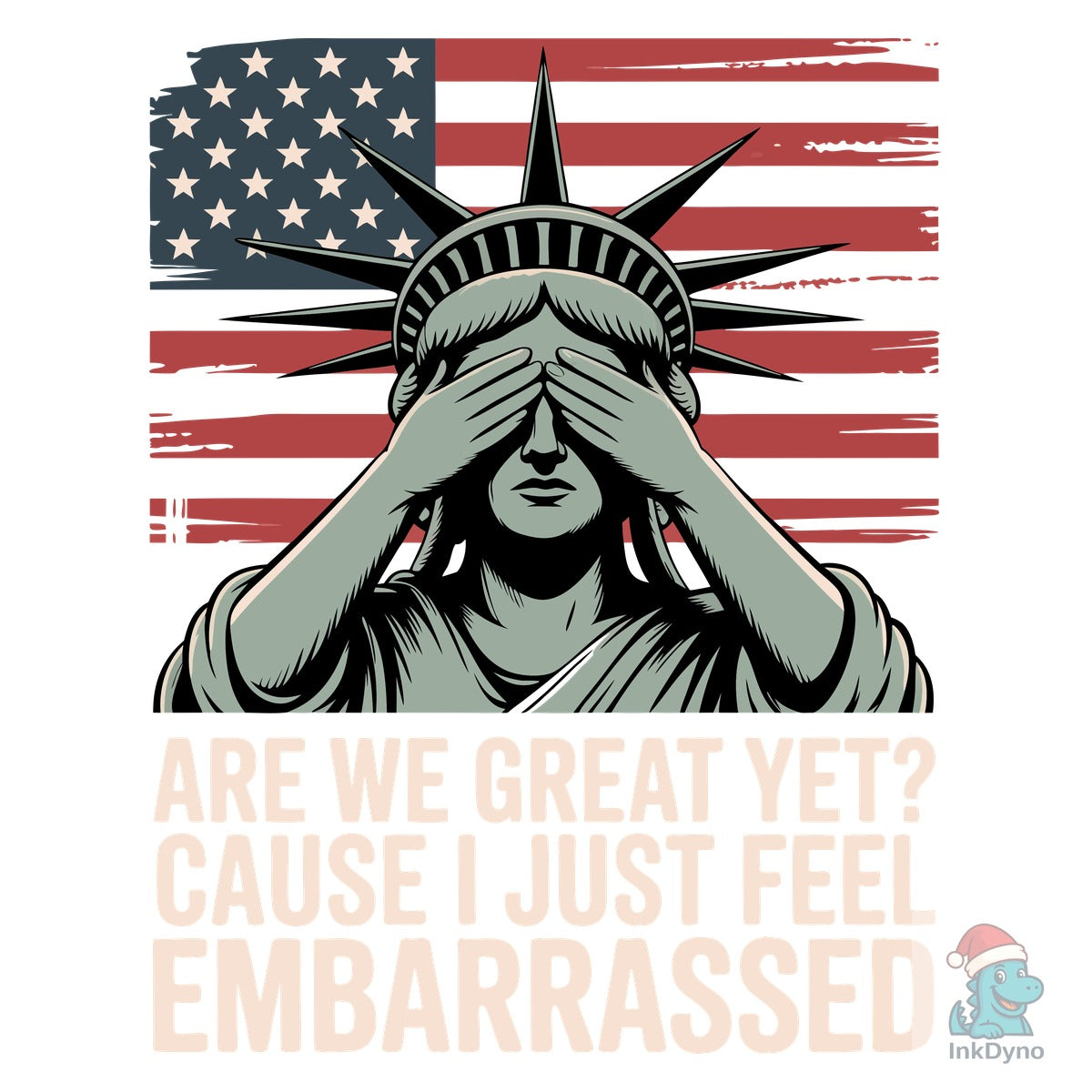 Statue of Liberty with Blindfold Us Flag