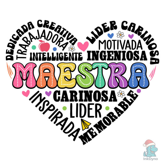 Maestra Spanish Teacher Heart - DTF Transfer