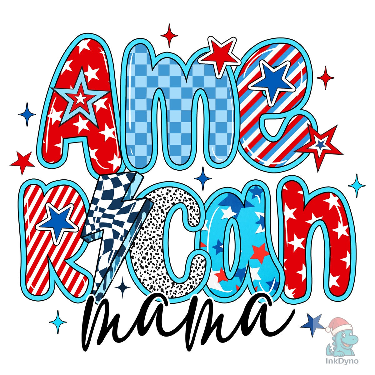 Retro American Mama 4th of July