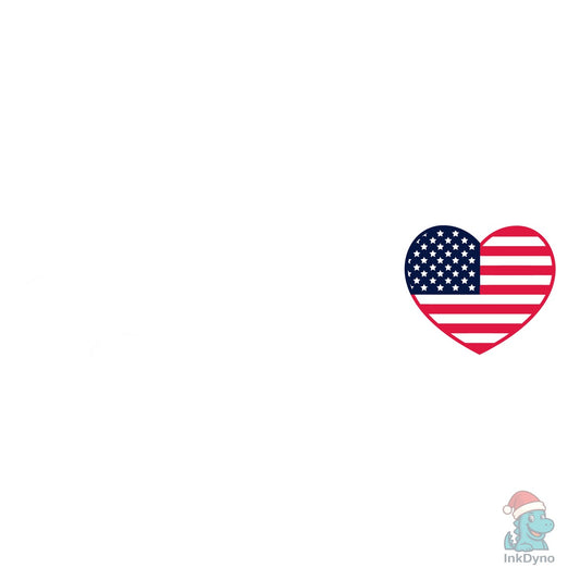 USA Flag Football Soccer Heartbeat - DTF Transfer