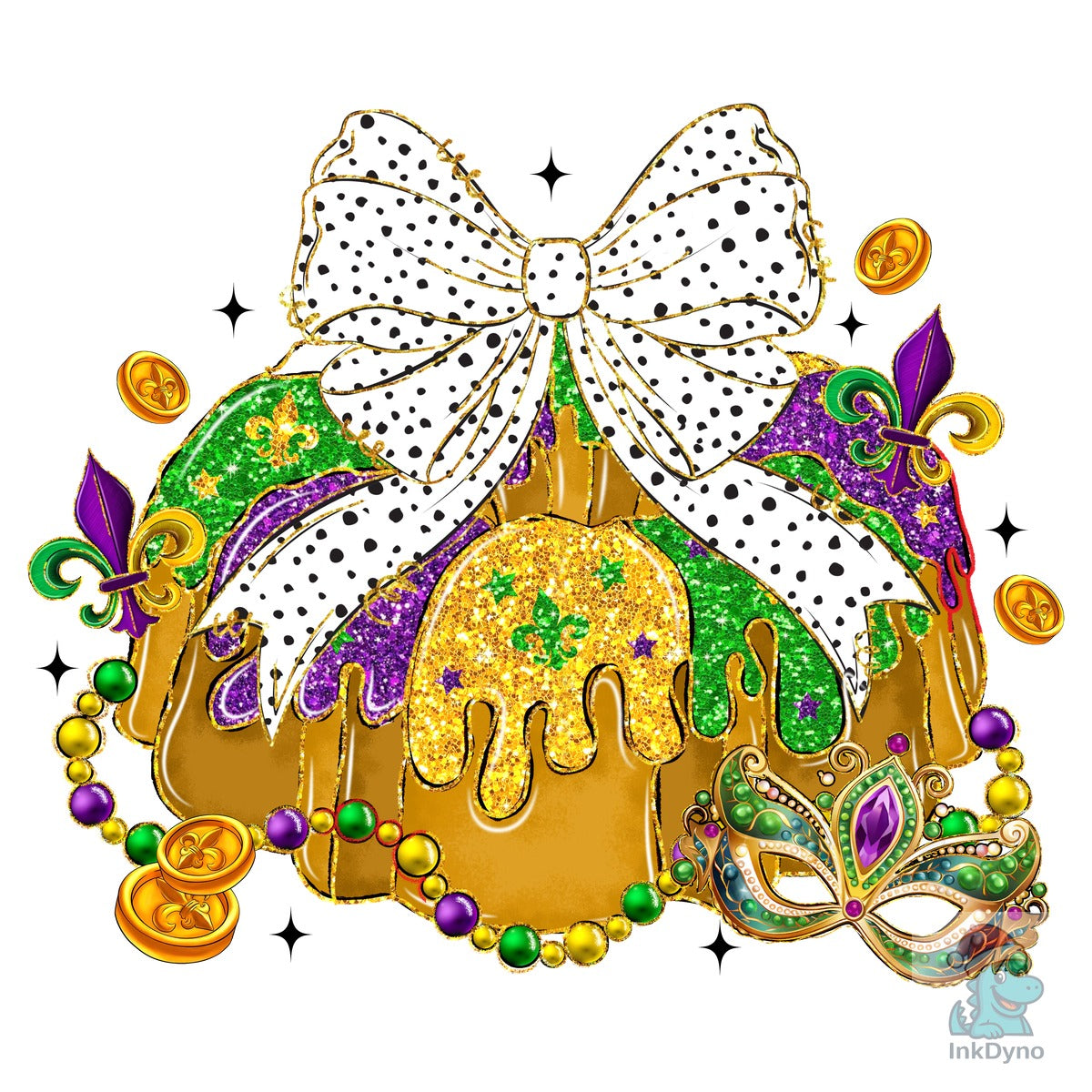 Mardi Gras King Cake Mardi Gras Bow