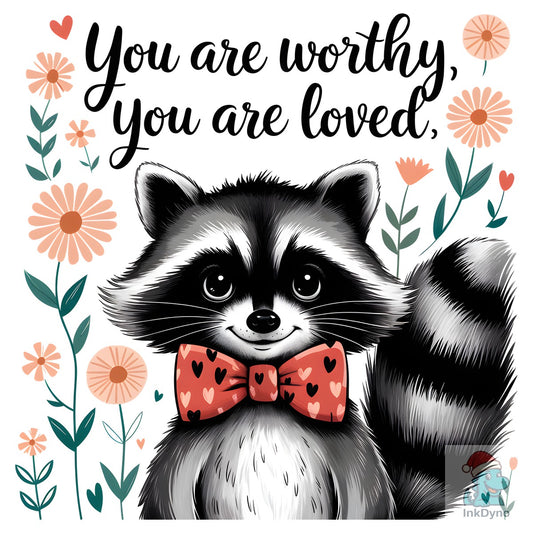 Valentine Raccoon Sublimation - DTF Transfer