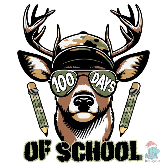 Boys 100 Days Camo Deer - DTF Transfer