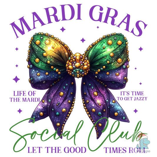 Coquette Mardi Gras Bow Crawfish - DTF Transfer