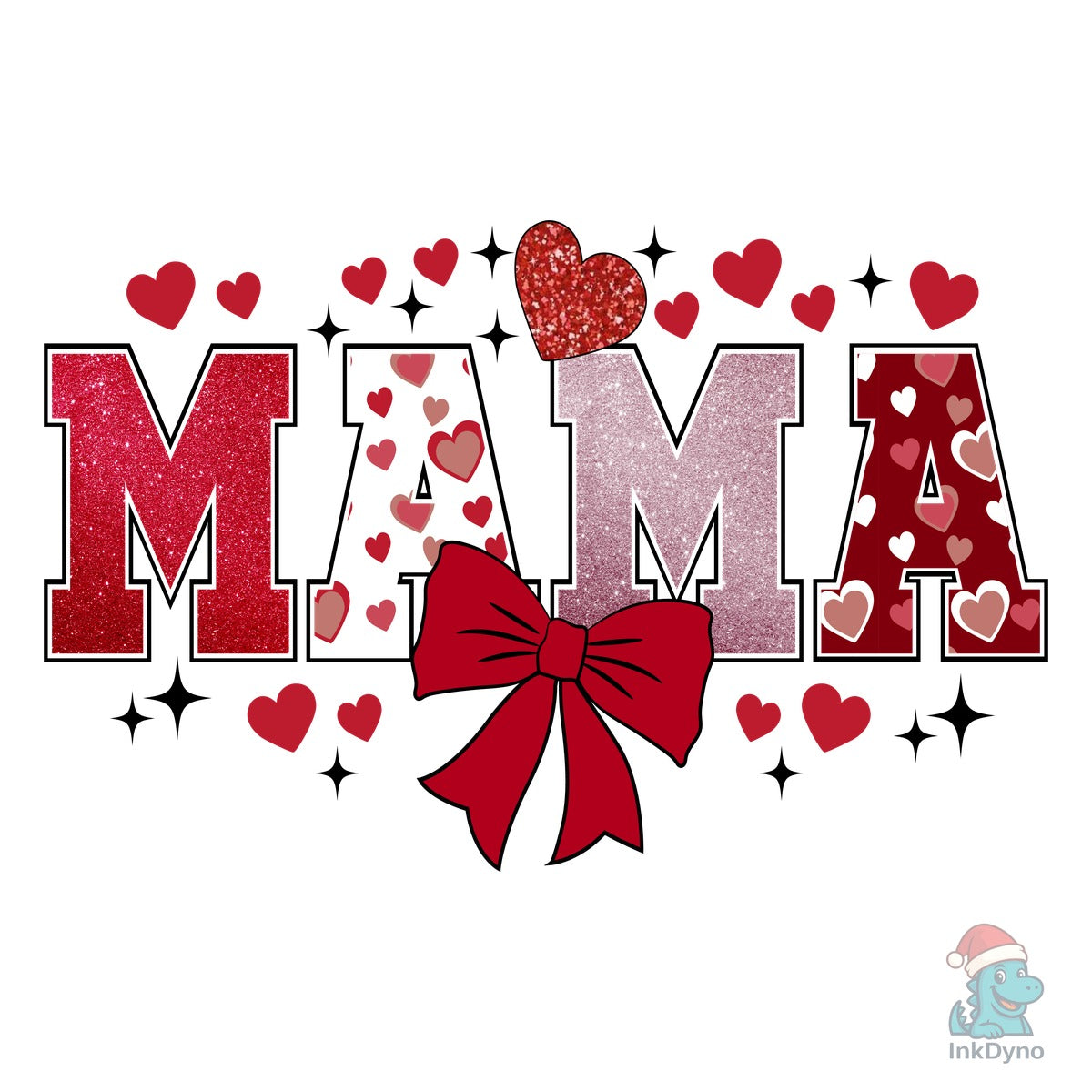 Mama Valentine's Day Pattern T-Shirt