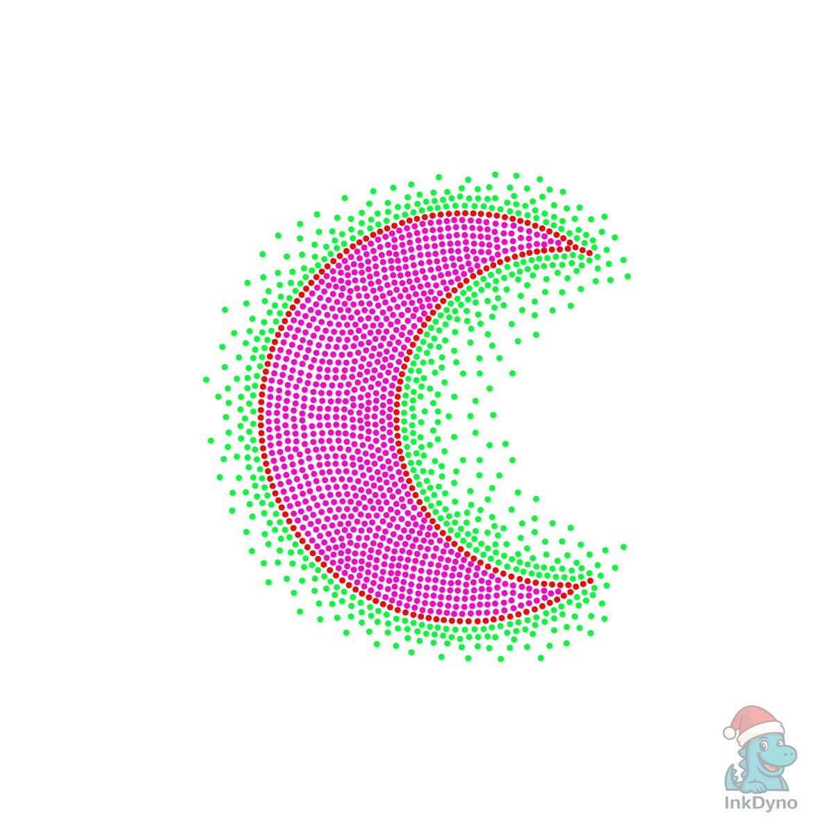 Rhinestone Crescent Moon Heat-Press Design