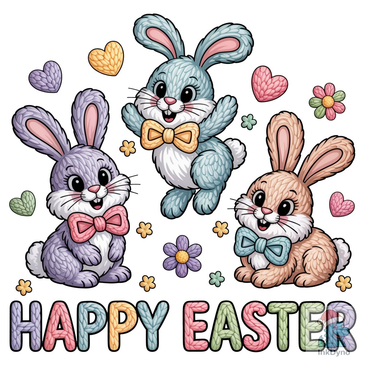 Faux Yarn Happy Easter Bunny