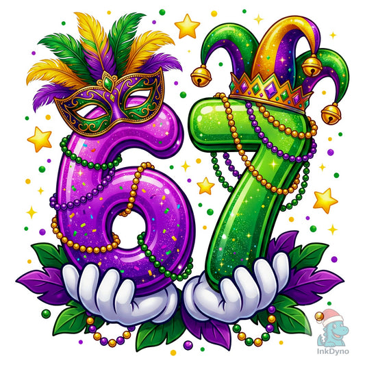 Trendy 67 Mardi Gras Party Design - DTF Transfer