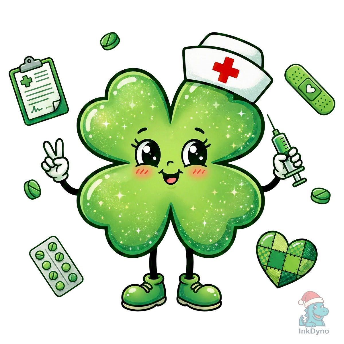 Cute Nurse Shamrock St Patrick's