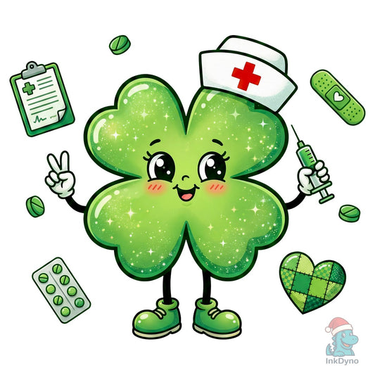 Cute Nurse Shamrock St Patrick's - DTF Transfer