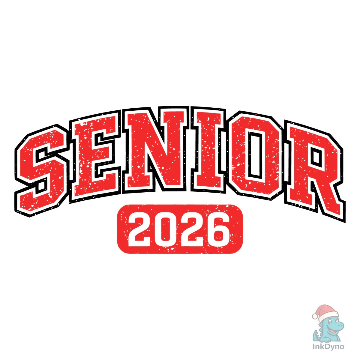 Distressed Red Senior 2026 Typography
