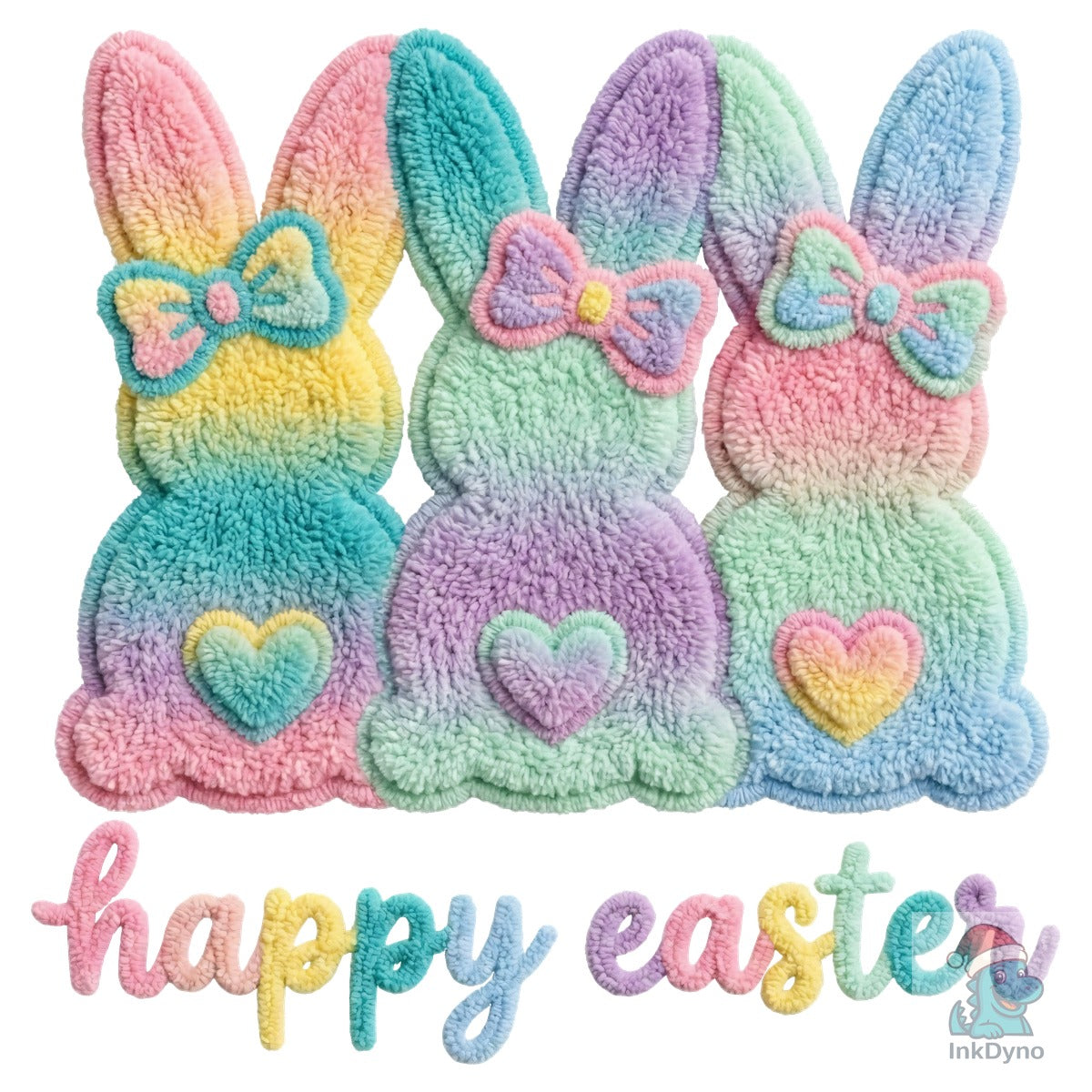 Faux Yarn Happy Easter Bunnies