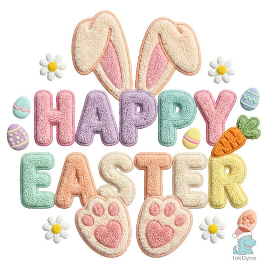 Faux Yarn Happy Easter Sublimation - DTF Transfer