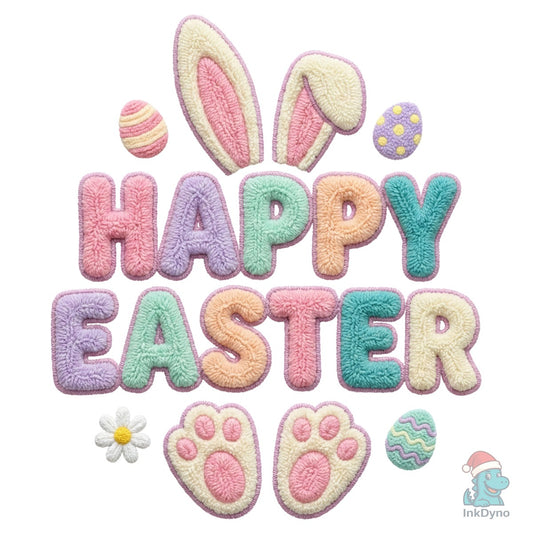 Happy Easter Faux Yarn Sublimation - DTF Transfer