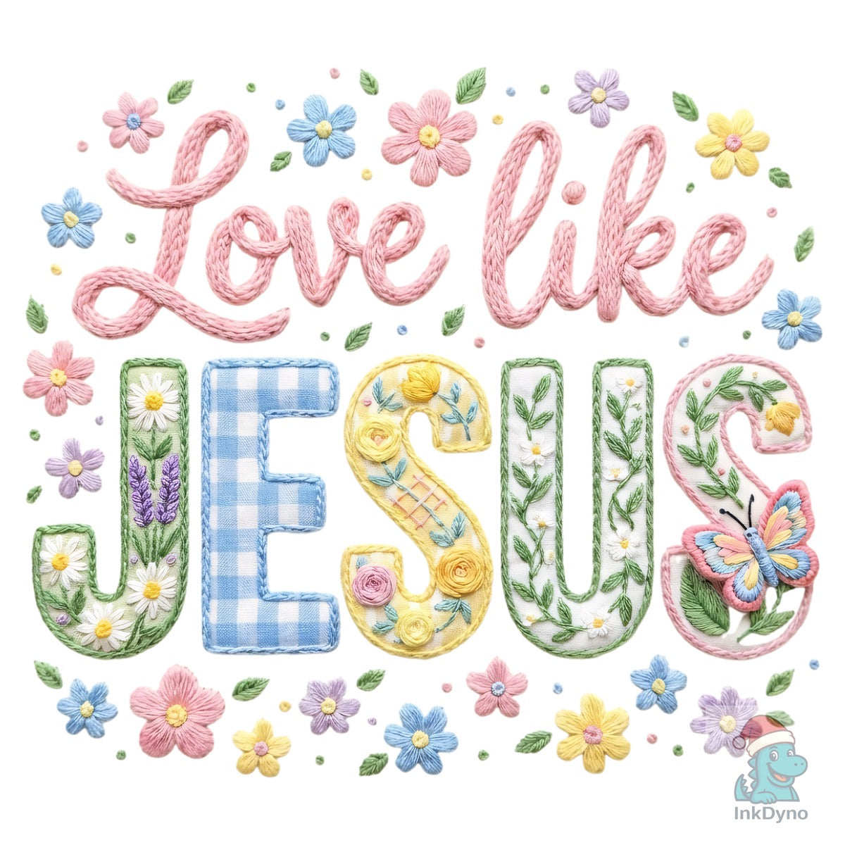 Love Like Jesus Floral Yarn Valentine Tshirt