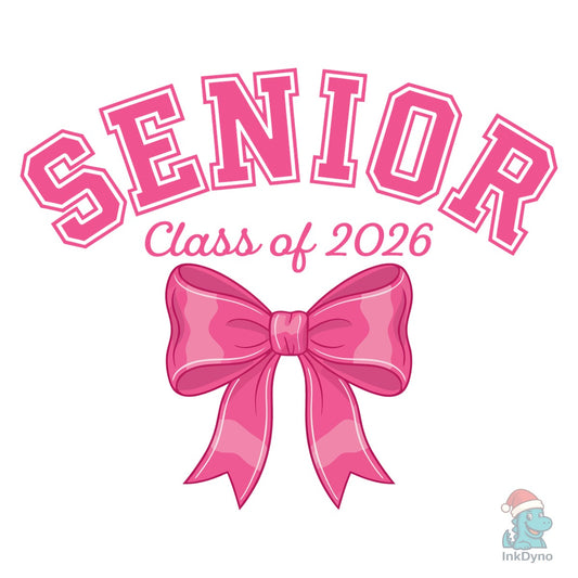 Senior 2026 Pink Bow Graphic - DTF Transfer