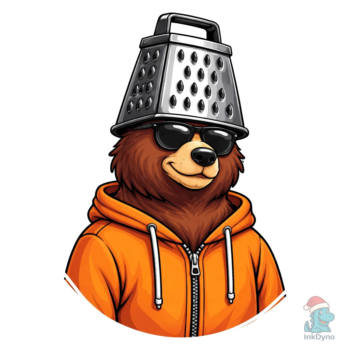 Bear with Cheese Grater Hat and Sunglass