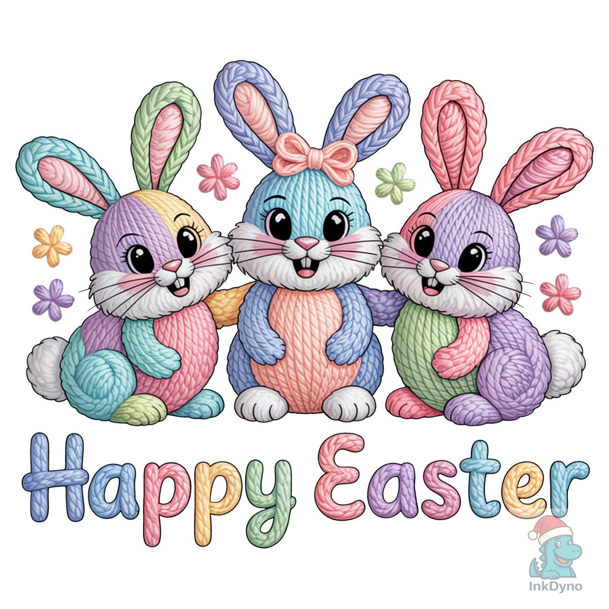Faux Yarn Happy Easter Easter Bunny